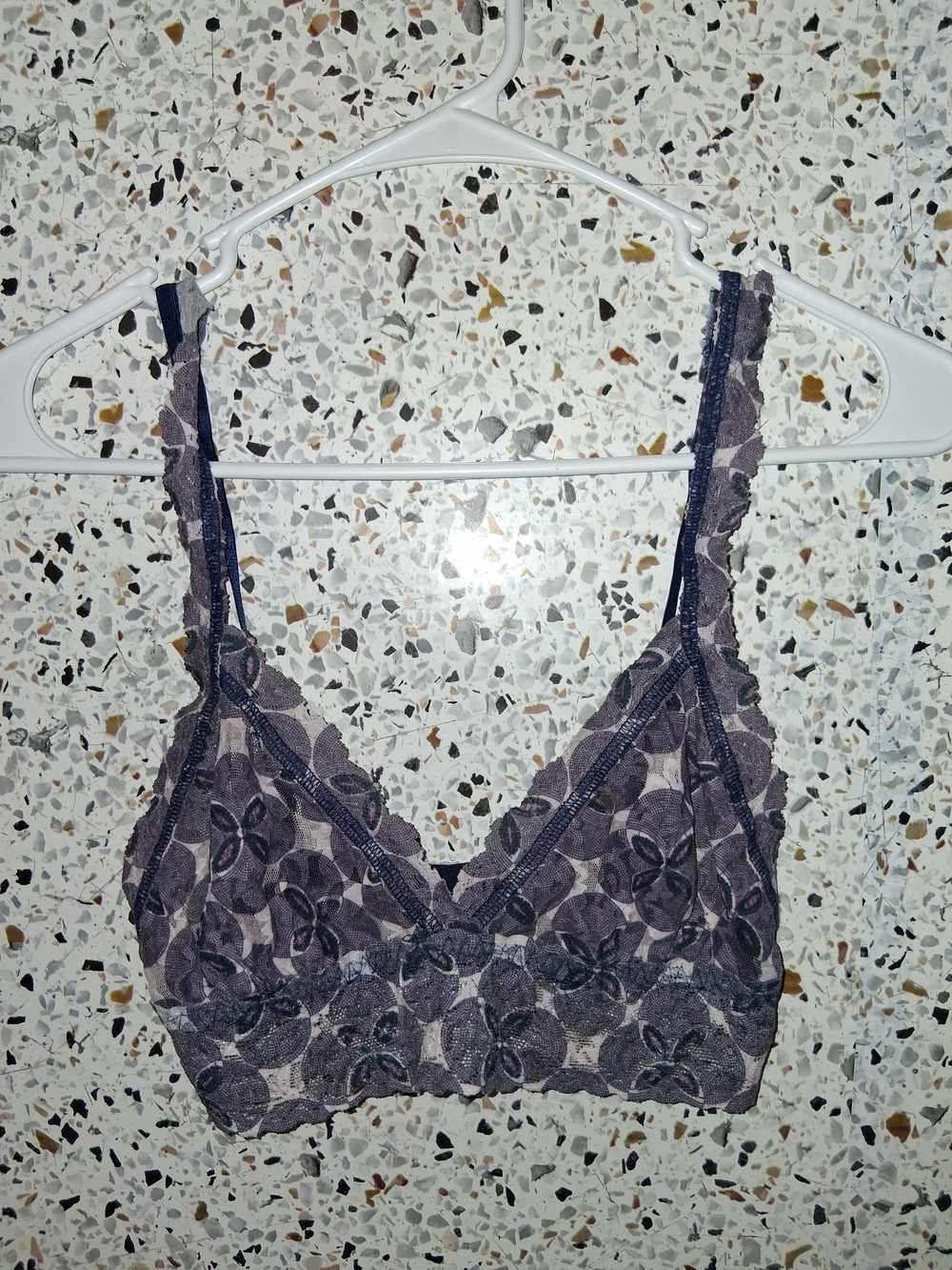 Hanky Panky Charcoal Floral Lace Bralette